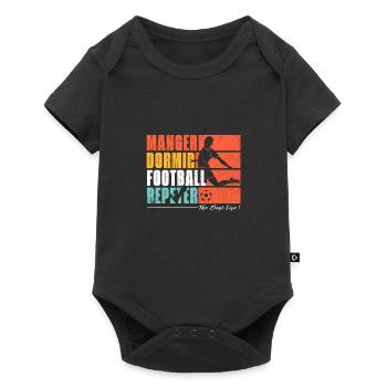 Manger dormir football repeter. Fans de football - Body à manches courtes Premium Bébé - noir - Devant