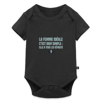 Replique: La femme idéale, elle a tous les défauts - Body à manches courtes Premium Bébé - noir - Devant