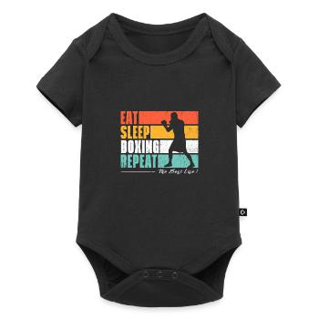 Eat Sleep Boxing repeat. Pour les fans de boxe - Body à manches courtes Premium Bébé - noir - Devant