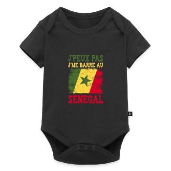 Je peux pas je me barre au Sénégal. Le Sénégalais - Body à manches courtes Premium Bébé - noir - Devant