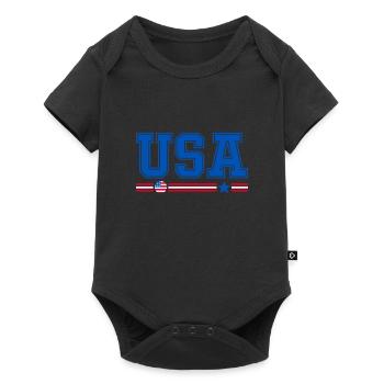 USA drapeau et emblème des Etats unis. Supporters - Body à manches courtes Premium Bébé - noir - Devant