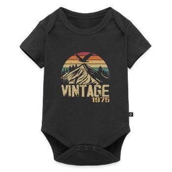 Vintage 1975 Cadeau Anniversaire 1975 Retro 1975 - Body à manches courtes Premium Bébé - noir - Devant