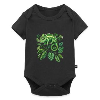 Chameleonaire A Rich Lizard für - Baby Premium Kurzarmbody - Schwarz - Vorne