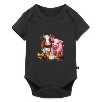 Not Food Animals Kein Fleisch - Baby Premium Kurzarmbody - Schwarz - Vorne