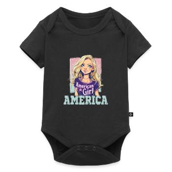 Patriotisches Amerikanisches Mädchen USA für - Baby Premium Kurzarmbody - Schwarz - Vorne