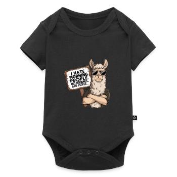 I Hate Morning People für einen Morgenmuffel - Baby Premium Kurzarmbody - Schwarz - Vorne
