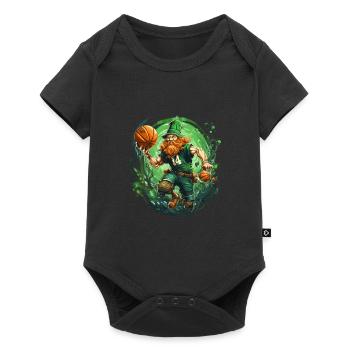 Leprechaun Basketball Irish Irland - Baby Premium Kurzarmbody - Schwarz - Vorne