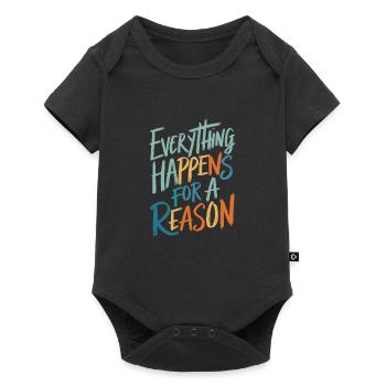 Everything Happens For A Reason - Baby Premium Kurzarmbody - Schwarz - Vorne