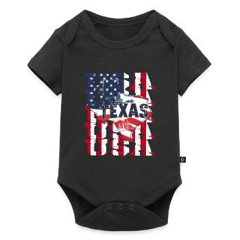 Stolze texanische Ikone - Flagge und Kapitol - Baby Premium Kurzarmbody - Schwarz - Vorne