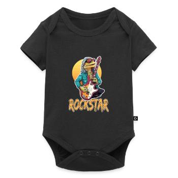 Reptil-Musiker mit E-Gitarre - Baby Premium Kurzarmbody - Schwarz - Vorne
