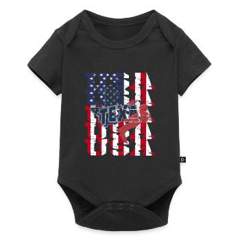 Stolze texanische Ikone - Flagge und Kapitol - Baby Premium Kurzarmbody - Schwarz - Vorne