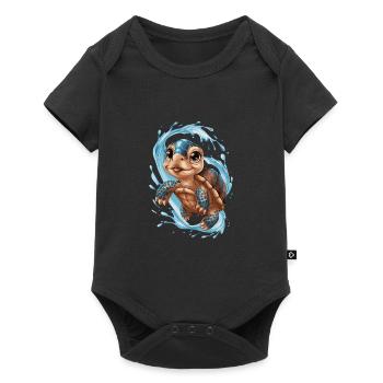Schildkröte für Kinder für - Baby Premium Kurzarmbody - Schwarz - Vorne