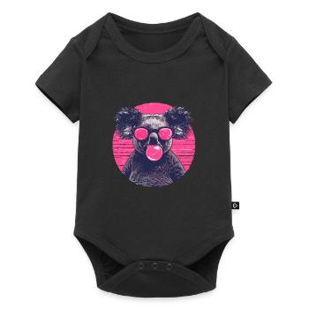 Koala mit Sonnenbrille Bubblegum für einen - Baby Premium Kurzarmbody - Schwarz - Vorne