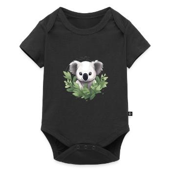 Niedlicher Koala für einen Tierliebhaber - Baby Premium Kurzarmbody - Schwarz - Vorne
