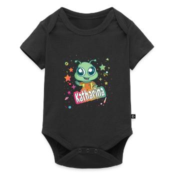 KATHARINA - Beautiful girl name with cute alien - Baby Premium short-sleeve bodysuit - black - Front