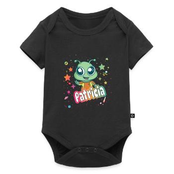 PATRICIA - Beautiful girl name with cute alien - Baby Premium short-sleeve bodysuit - black - Front