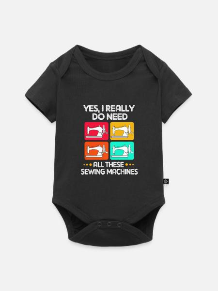 Nähen Nähmaschine Schneiderin - Baby Premium Kurzarmbody - Schwarz