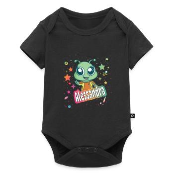 ALESSANDRA - Beautiful girl name with cute alien - Baby Premium short-sleeve bodysuit - black - Front