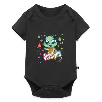 JOSELYNE - Schöner Mädchen Name mit süßem Alien - Baby Premium Kurzarmbody - Schwarz - Vorne
