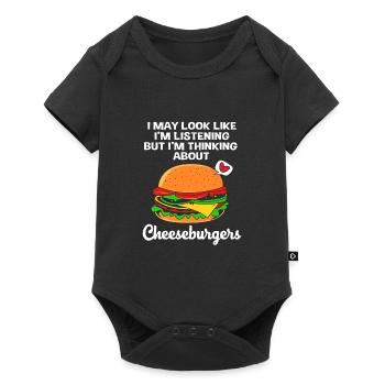 Cheeseburger Burger - Baby Premium short-sleeve bodysuit - black - Front