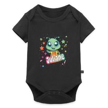 JULIANE - Beautiful girl name with cute alien - Baby Premium short-sleeve bodysuit - black - Front