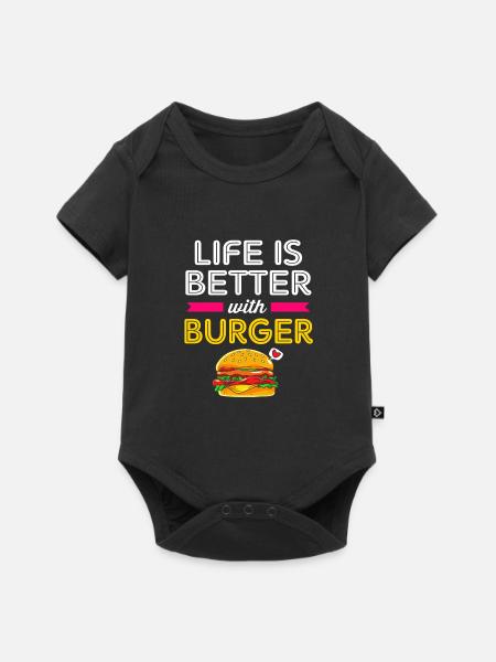 Cheeseburger - Baby Premium Kurzarmbody - Schwarz