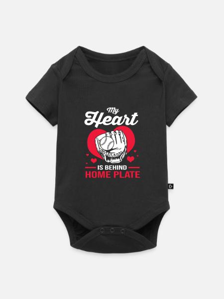 Baseball - Baby Premium Kurzarmbody - Schwarz
