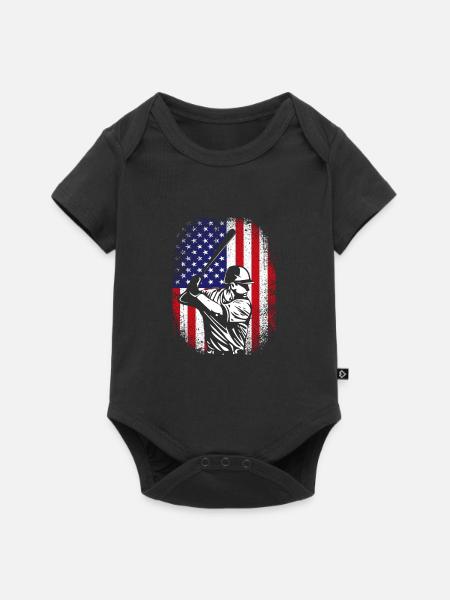 Baseball USA - Baby Premium Kurzarmbody - Schwarz