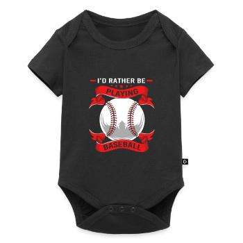 Baseball - Baby Premium Kurzarmbody - Schwarz - Vorne