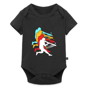 Baseball - Baby Premium Kurzarmbody - Schwarz - Vorne