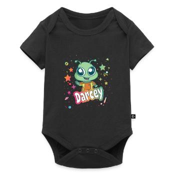 DARCEY - Beautiful girl name with cute alien - Baby Premium short-sleeve bodysuit - black - Front