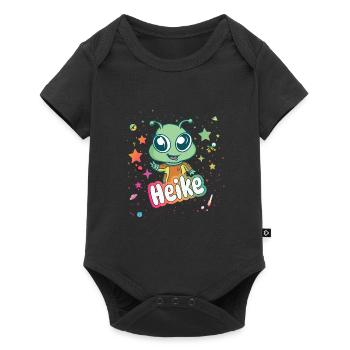 HEIKE - Beau nom de fille avec extraterrestre mignon - Body à manches courtes Premium Bébé - noir - Devant