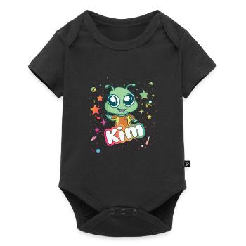 KIM - Beautiful girl name with cute alien - Baby Premium short-sleeve bodysuit - black - Front