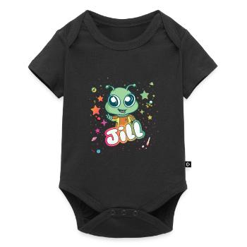 JILL - Beautiful girl name with cute alien - Baby Premium short-sleeve bodysuit - black - Front