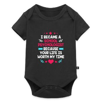 School psychologist, psychologist, psychotherapist - Baby Premium short-sleeve bodysuit - black - Front