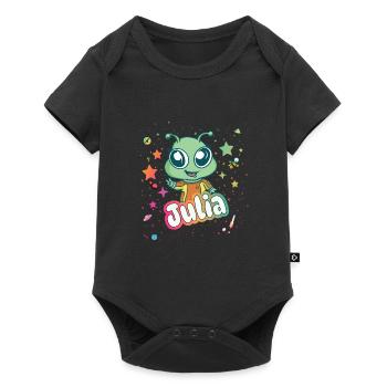 JULIA - Beautiful girl name with cute alien - Baby Premium short-sleeve bodysuit - black - Front