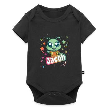 JACOB - Beau nom de garçon avec un extraterrestre mignon - Body à manches courtes Premium Bébé - noir - Devant