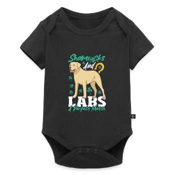 Labrador Owner Lab Paw Happy St Patrick's Day - Baby Premium short-sleeve bodysuit - black - Front