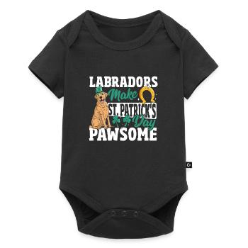 Chemise Labrador Happy St. Patrick’s Day noire - Body à manches courtes Premium Bébé - noir - Devant