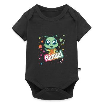 MANUEL - Beau nom de garçon avec un extraterrestre mignon - Body à manches courtes Premium Bébé - noir - Devant