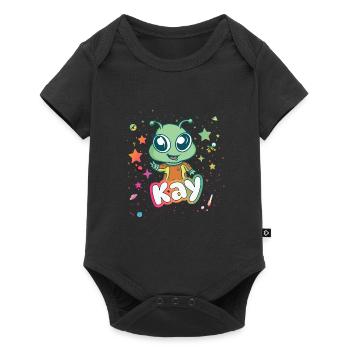 KAY - Beau nom de garçon avec un extraterrestre mignon - Body à manches courtes Premium Bébé - noir - Devant