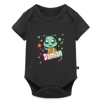 DAMIAN - Beau nom de garçon avec un extraterrestre mignon - Body à manches courtes Premium Bébé - noir - Devant