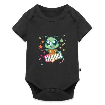 MIGUEL - Beau nom de garçon avec un extraterrestre mignon - Body à manches courtes Premium Bébé - noir - Devant