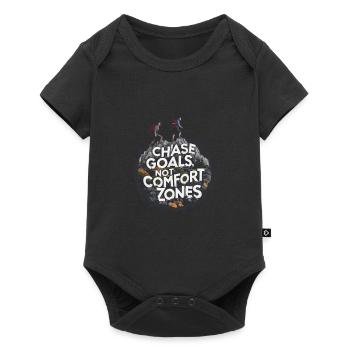 Chase Goals Not Comfort Zones für einen Wanderer - Baby Premium Kurzarmbody - Schwarz - Vorne