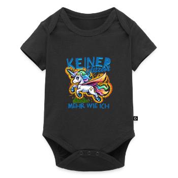 Keiner glitzert mehr wie ich für einen Einhorn - Baby Premium Kurzarmbody - Schwarz - Vorne