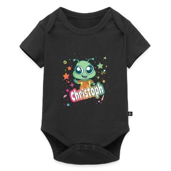 CHRISTOPH - Beau nom de garçon avec un extraterrestre mignon - Body à manches courtes Premium Bébé - noir - Devant