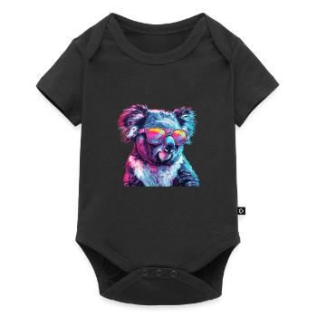 Streetart Funky Koala Urban Rap Street - Baby Premium Kurzarmbody - Schwarz - Vorne