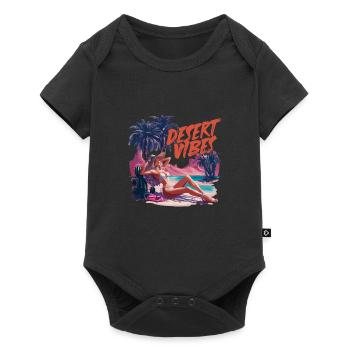 Sonnenuntergang Desert Vibes Urlaub Abenteuer - Baby Premium Kurzarmbody - Schwarz - Vorne