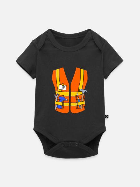 Bauarbeiter Baustelle - Baby Premium Kurzarmbody - Schwarz
