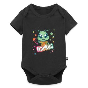 MARKUS - Beau nom de garçon avec un extraterrestre mignon - Body à manches courtes Premium Bébé - noir - Devant